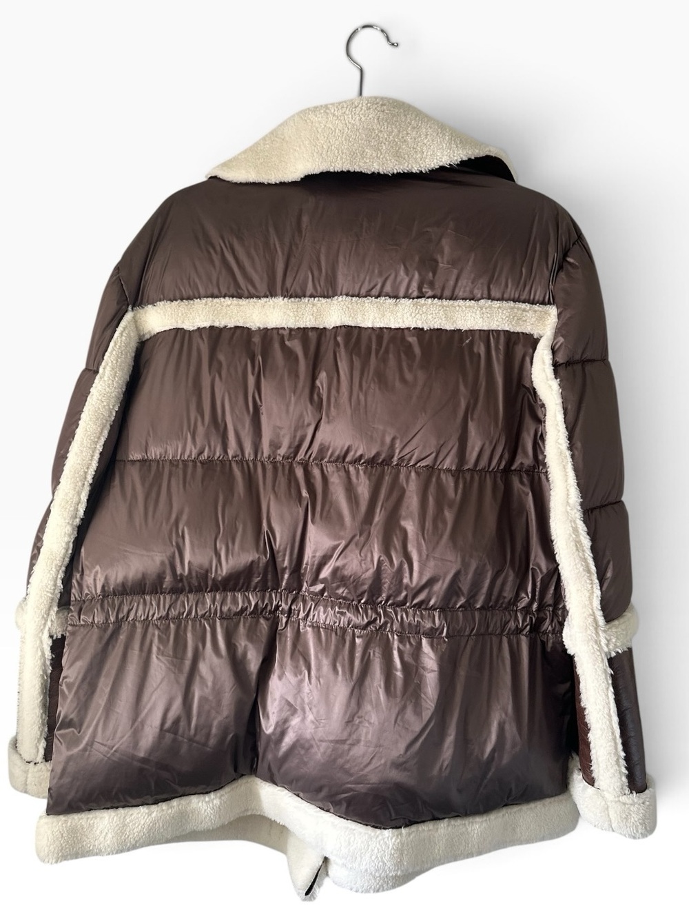 Noize Brown and Ivory Teddy Aviator Jacket - Picture 6 of 7